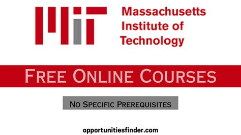 MIT Free Online Courses - Opportunities Finder