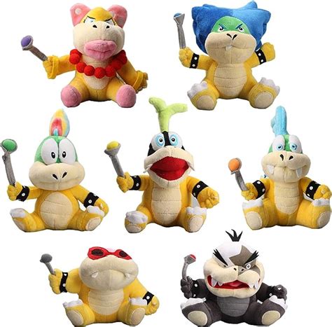 uiuoutoy Plush Toys 7 Pcs Larry Iggy Wendy Morton Jr Roy Ludwig Lemmy Bowser Koopa Bully Soft ...