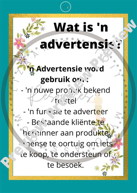 Afrikaans – Skryf en aanbied Poster • Teacha!