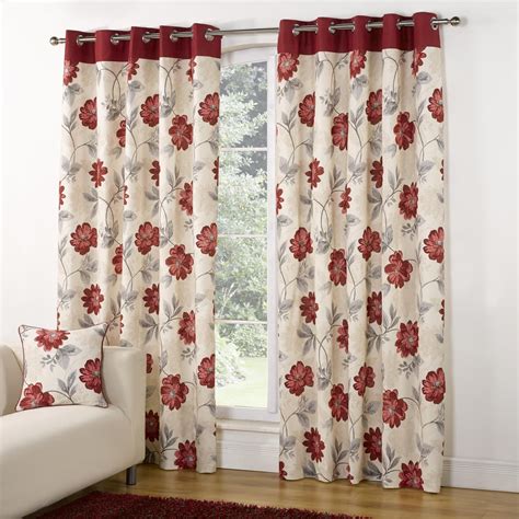 Red Floral Kitchen Curtains - Entrevistamosa