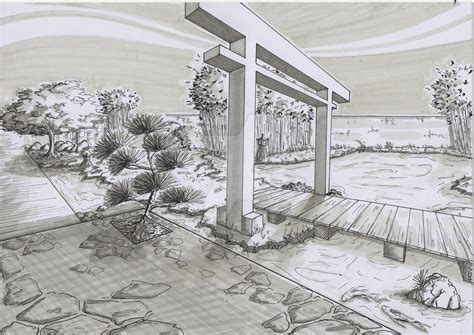 Japanese garden sketch 2 by natsumitenshi on DeviantArt