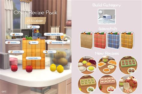 Oni'S Recipe Pack_Custom Food Mod_21.12.06 | Sims 4 Cuisine & Food Mods | Explore Delicious ...