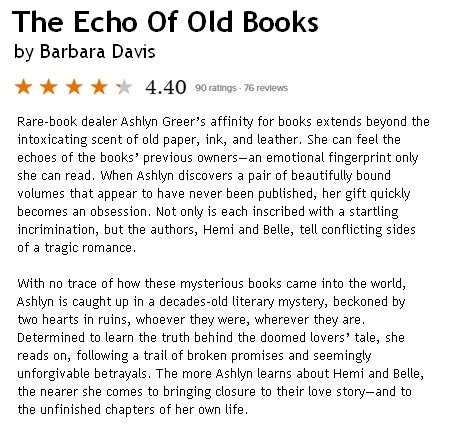 ARC REVIEW: The Echo Of Old Books – by Barbara Davis – It's All About Books