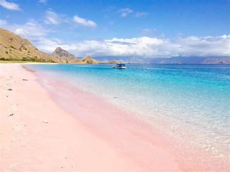 Pink Beach, Padar Island, Komodo Flores, Indonesia. Stock Image - Image ...