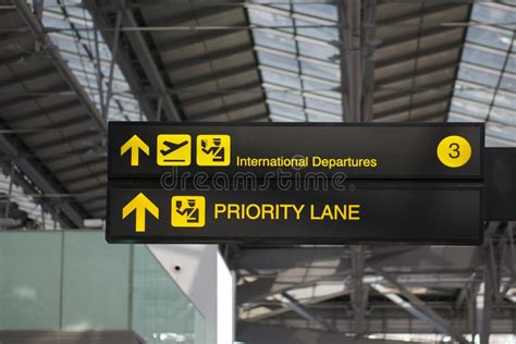 Priority Fast Lane Sign Airport First Class Luxury Notification Stock ...