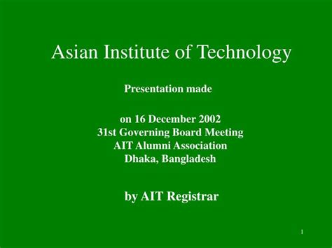 PPT - Asian Institute of Technology PowerPoint Presentation, free ...