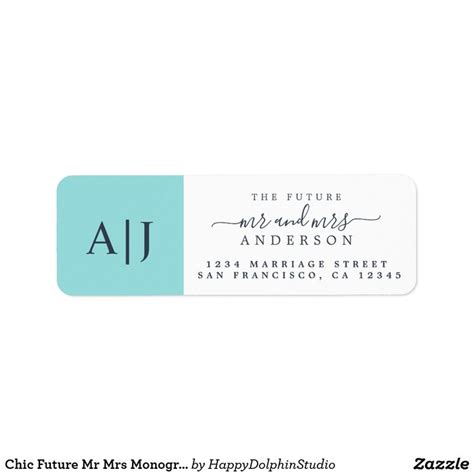 Chic Future Mr Mrs Monogram Wedding Return Address Label | Wedding return address labels, Return ...