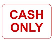 Free Printable Cash Only Temporary Sign