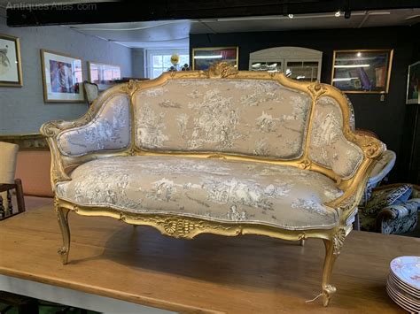 Small French Gilt Sofa Newly Upholstered - Antiques Atlas