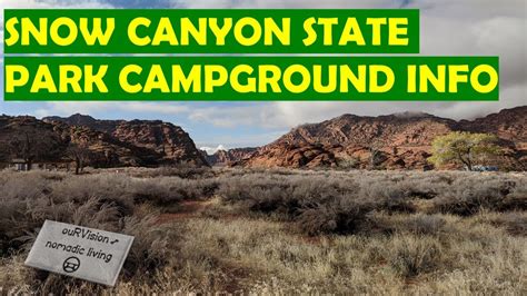 Snow Canyon State Park Campground Info #ouRVisionnomadicliving - YouTube