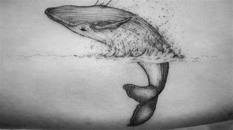 Blue Whale Outline Tattoo