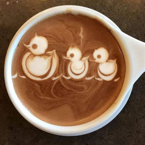 Cute duck design Cappuccino | Coffee recipes, Coffee art, Latte