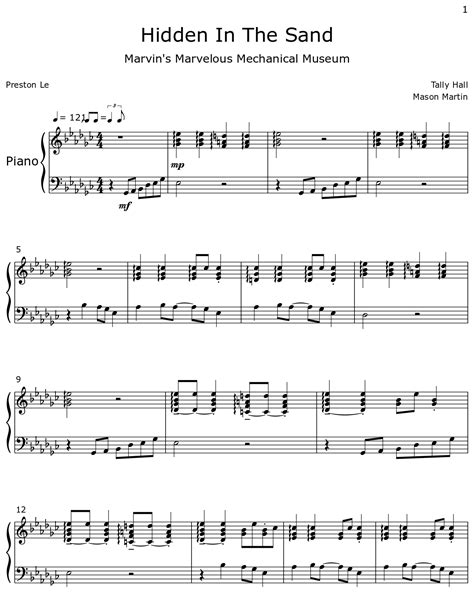 Hidden In The Sand - Sheet music for Piano