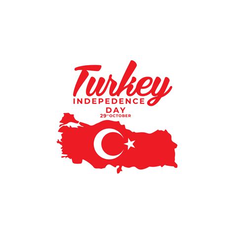 happy turkey independence day with map and flag turkey logo vector ...