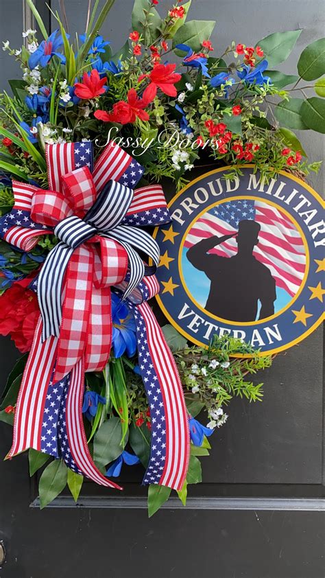 Military Veterans Wreath, Patriotic Wreath, Memorial Day Wreath ...