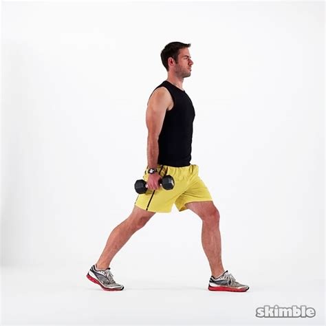 Dumbbell Lunges - Exercise How-to - Skimble Workout Trainer