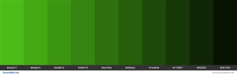 Shades of Kelly Green color #4CBB17 hex