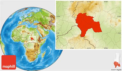 Physical Location Map of Southern Darfur