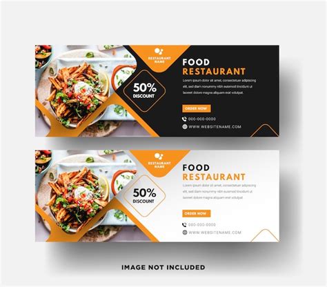 Food restaurant web banner template with a modern elegant 3d design in ...