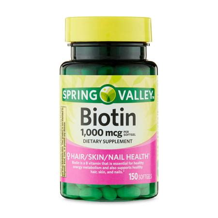 Spring Valley Biotin Softgels, 1000mcg, 150 Count - Bishops Market