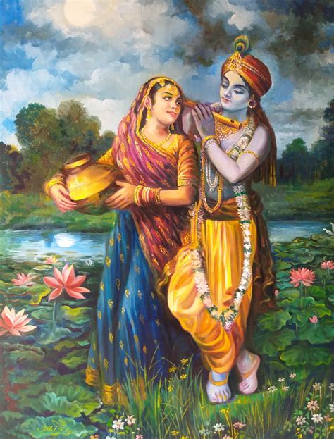 Radha Krishna, Painting by Vishal Gurjar | Artmajeur