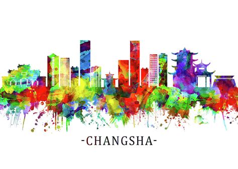 Changsha China Skyline Mixed Media by NextWay Art - Fine Art America