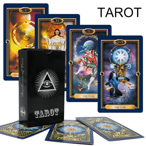 full English bright images gold Tarot deck card game mysterious tarot ...