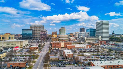 Panorama of Downtown Columbia South Carolina Skyline SC Aerial Stock ...