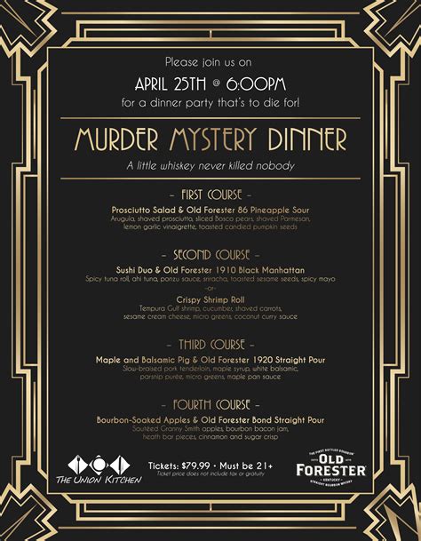 Murder Mystery Dinner - Murder Mystery Dinner - The Union Kitchen