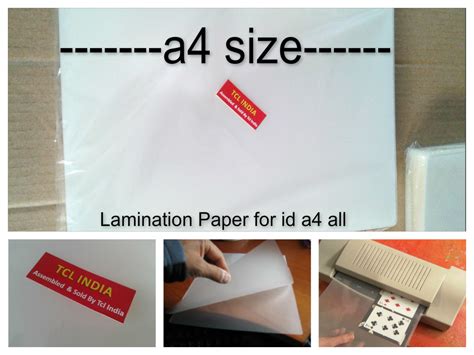 Buy Lamination Paper Lamination Sheet Films Pouch Document A4 Big Sheets 100 Pieces Online ...