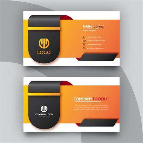 Black and Orange Elegant Business Card Design Template