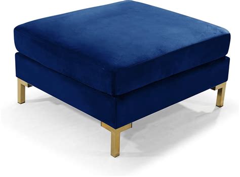 Buy Iconic Home Girardi Modular Chaise Ottoman Coffee Table Cushion Velvet Upholstered Solid ...