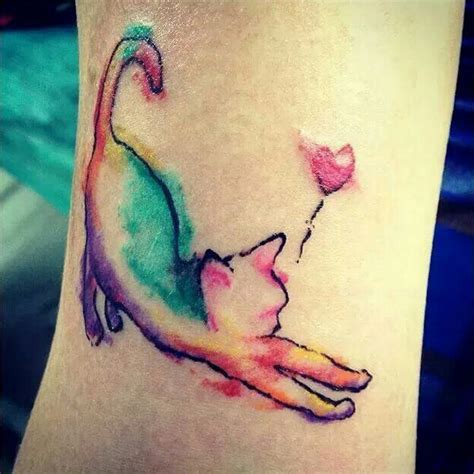 Cat Watercolor Tattoo