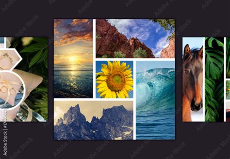 Shutter Photo Collage Layouts Stock Template | Adobe Stock