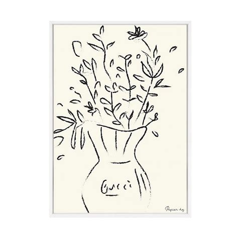 A4 White framed Gucci flowers – Peak Interiors Retail