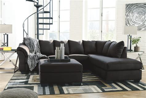 Ashley Furniture - Darcy - Black - 3 Pc. - Left Arm Facing Sofa 2 Pc ...