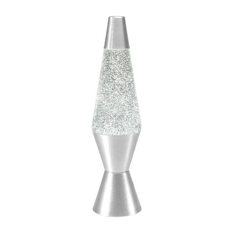 Lava lamp with clear glitter and silver-colored base - 14.5" tall ...