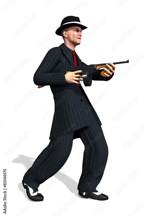 Woodcut Illustration Of 1920s Gangster With Machine Gun Stock Vector Image By ©ronjoe #29512059 ...