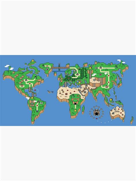 Gallery of super mario bros style earth map poster - super mario world maps and charts | new ...