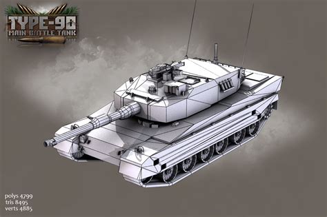 ArtStation - Type-90 Main Battle Tank | Game Assets