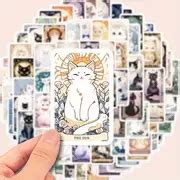 Cat Pattern Tarot Stickers Decoration Vinyl Stickers - Temu Australia