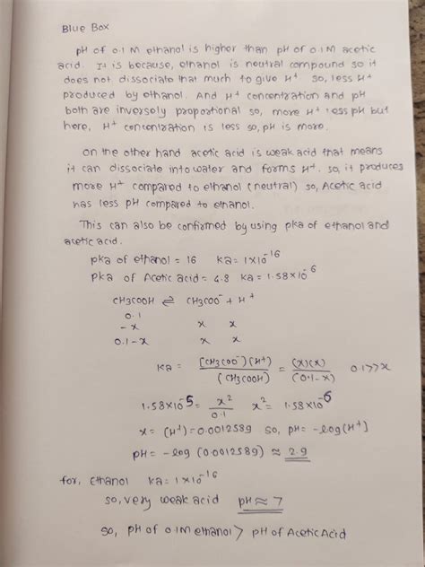 [Solved] Explain why the pH of 0.1 M ethanol is higher than the pH of 0 ...