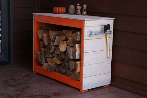 How to Make a Firewood Rack with a tutorial and plans from DIY Pete