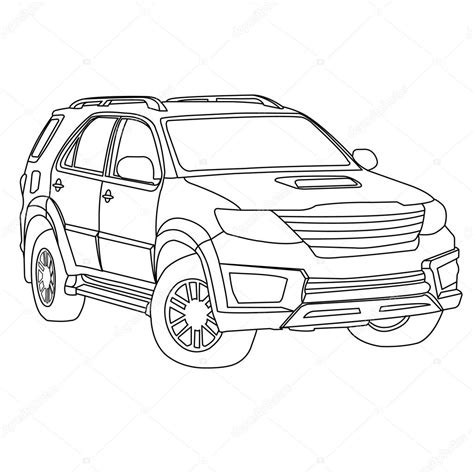 Suv car outline vector — Stock Vector © attaphongw #21777155