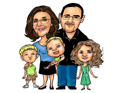 Custom Family Cartoon Caricature Portrait Personalized | Etsy