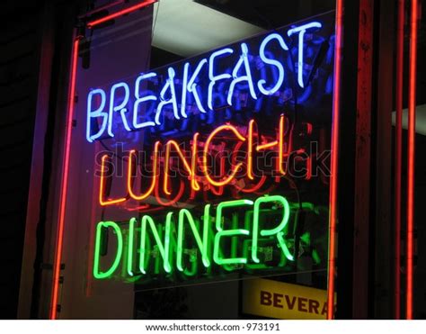 Breakfast Lunch Dinner Neon Sign Stock Photo (Edit Now) 973191