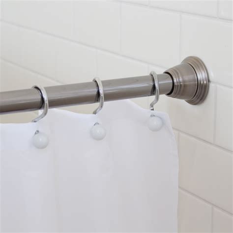 Splash Home Premium Shower Curtain Rod, Adjustable Tension 42"-72" - Pewter - Walmart.com