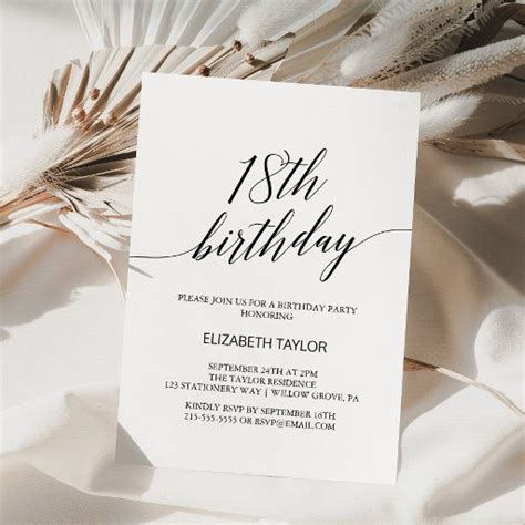 18th Birthday Invitations