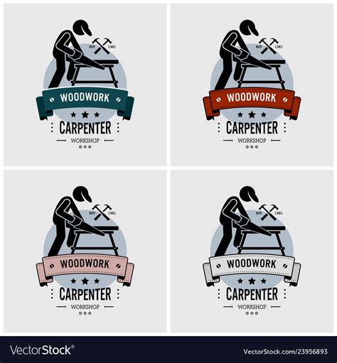 Carpenter logo design artwork carpentry Royalty Free Vector