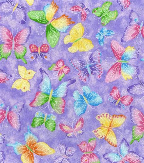 Glitter Butterfly Fabric Purple Butterfly Fabric Pink